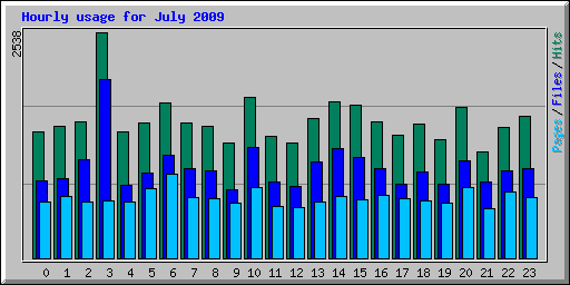 Hourly usage for July 2009