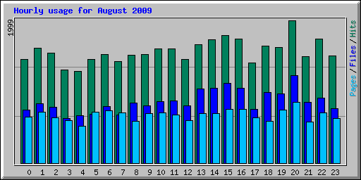Hourly usage for August 2009