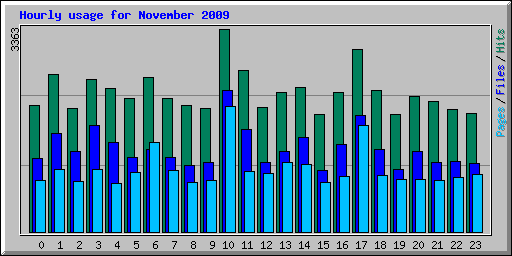 Hourly usage for November 2009