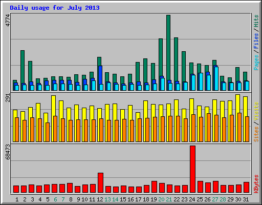 Daily usage for July 2013