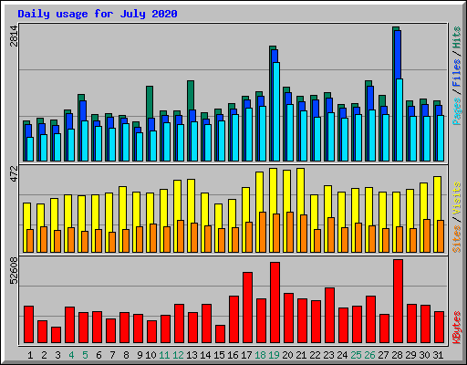 Daily usage for July 2020