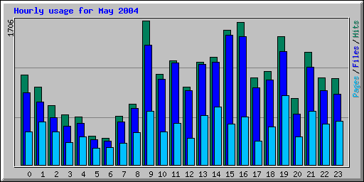 Hourly usage for May 2004