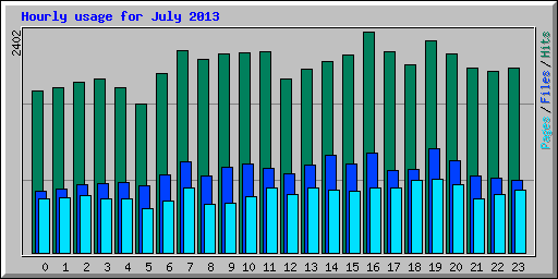 Hourly usage for July 2013