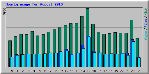 Hourly usage for August 2013