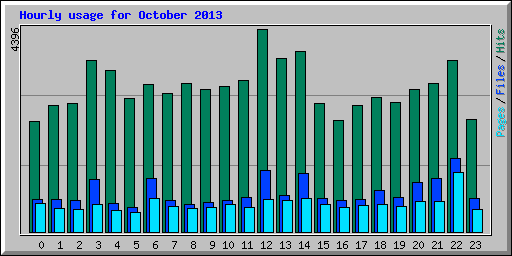 Hourly usage for October 2013