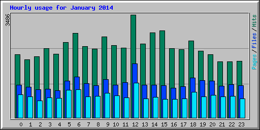 Hourly usage for January 2014