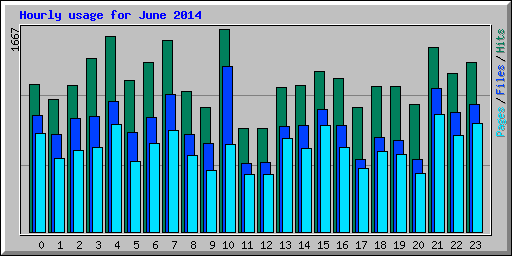 Hourly usage for June 2014
