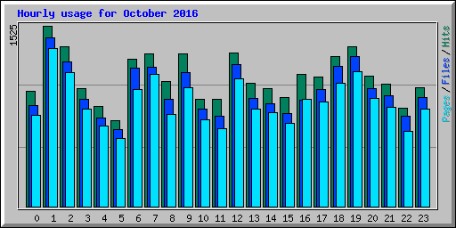 Hourly usage for October 2016
