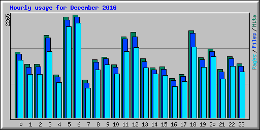 Hourly usage for December 2016