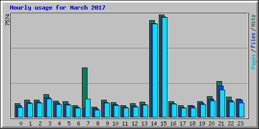 Hourly usage for March 2017