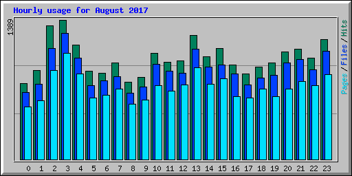 Hourly usage for August 2017
