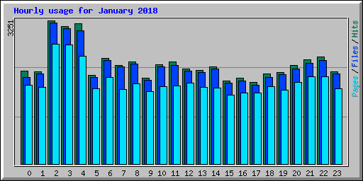 Hourly usage for January 2018