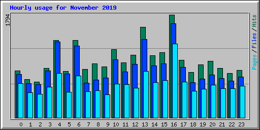 Hourly usage for November 2019