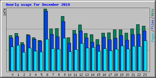 Hourly usage for December 2019