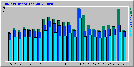 Hourly usage for July 2020